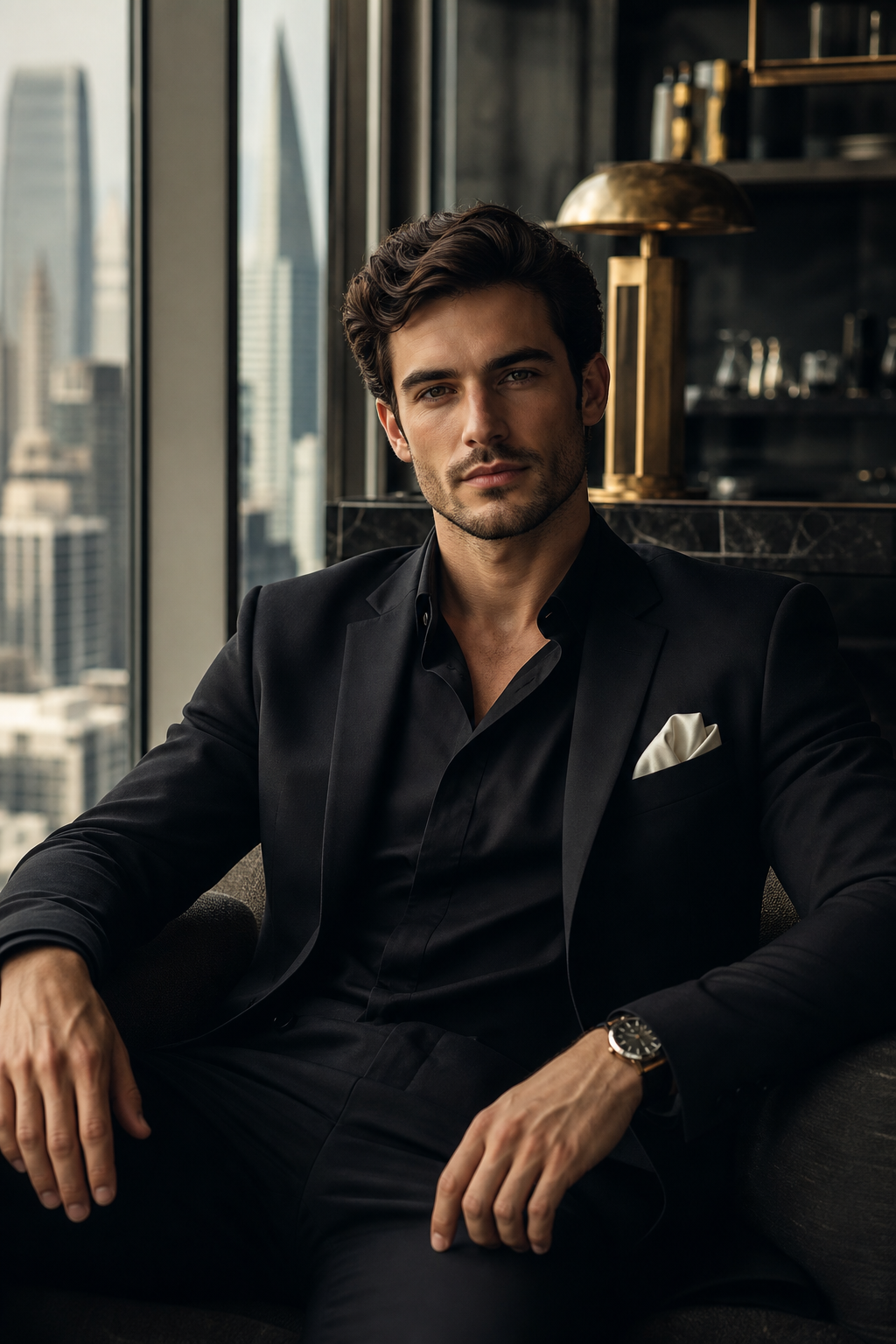 Editorial portrait of a man in a tailored suit